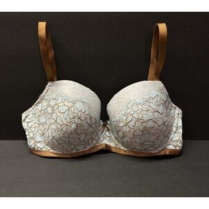 Victoria's Secret Women's Dream Angels Teal/Gold  Push-up Bra Size 34DD‎